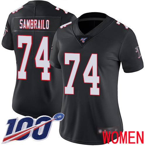 Atlanta Falcons Limited Black Women Ty Sambrailo Alternate Jersey NFL Football #74 100th Season Vapor Untouchable->youth nfl jersey->Youth Jersey